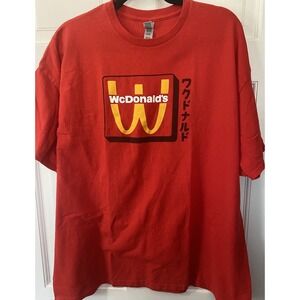 WcDonalds Anime T-Shirt Men's 2XL Red Authentic Graphic Crew Neck McDonald's